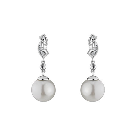 Diamond earrings with Pearl Pure Oasis