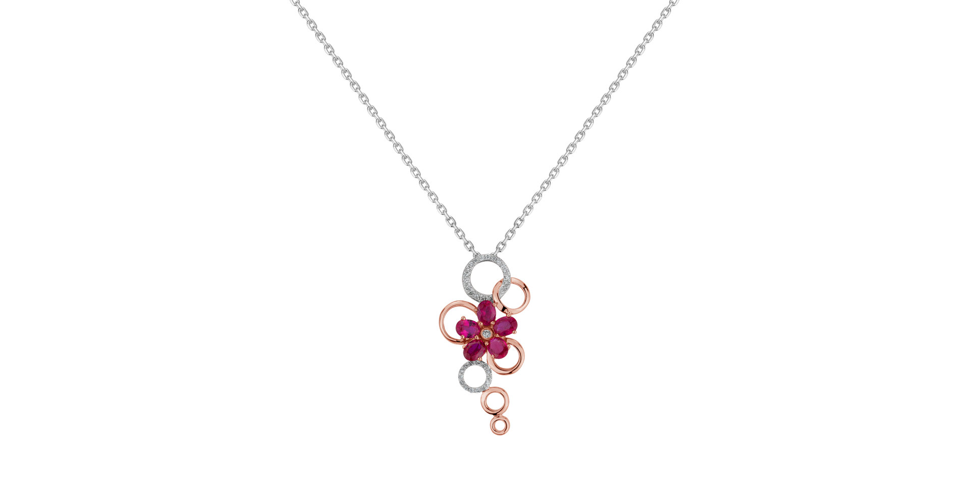 Diamond pendant with Ruby Touch of Spring
