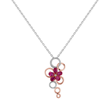 Diamond pendant with Ruby Touch of Spring