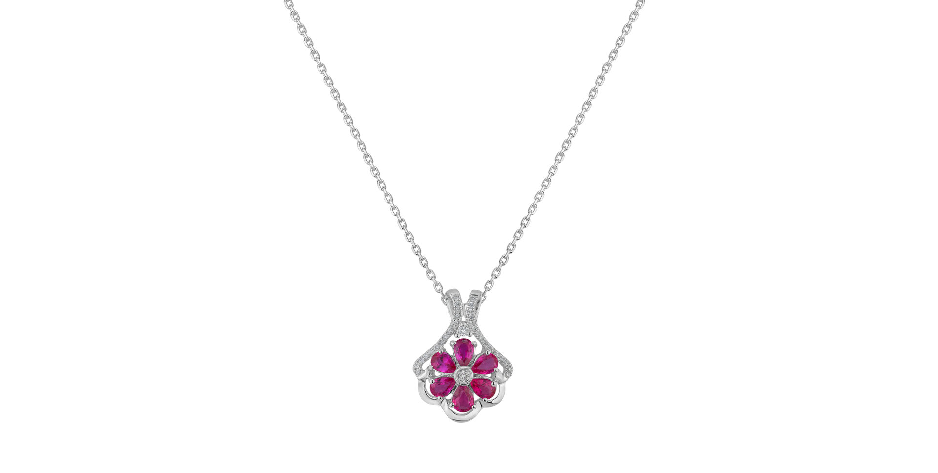 Diamond pendant with Ruby Breeze of Blossom
