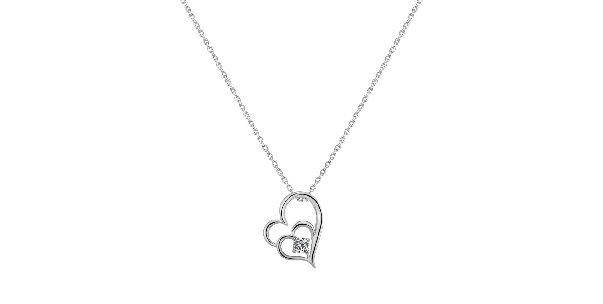 Diamond pendant Hearts in Sync