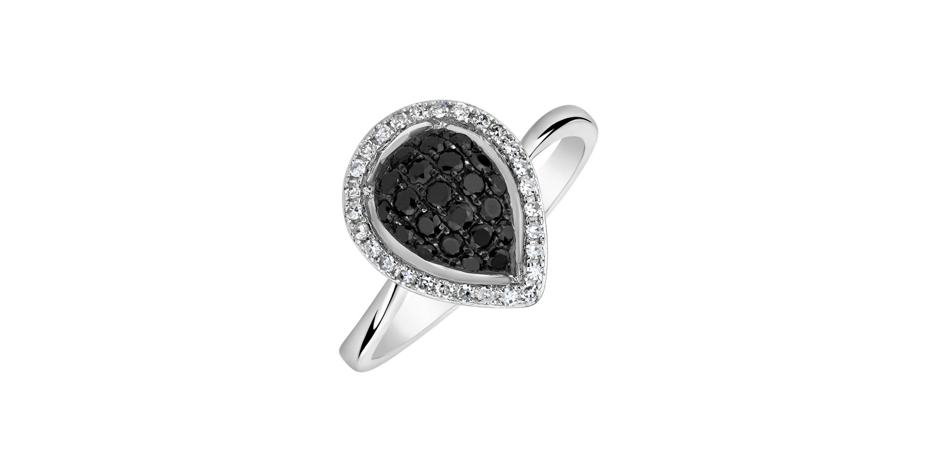 Ring with black and white diamonds Divine Brilliance