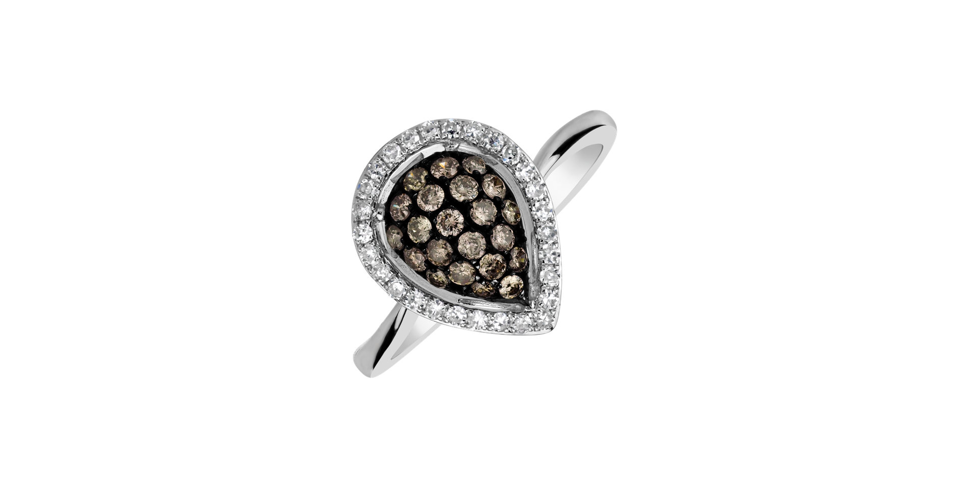 Ring with brown and white diamonds Romual