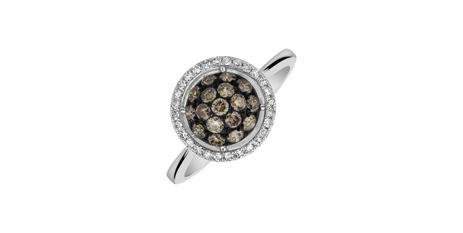 Ring with brown and white diamonds Armida