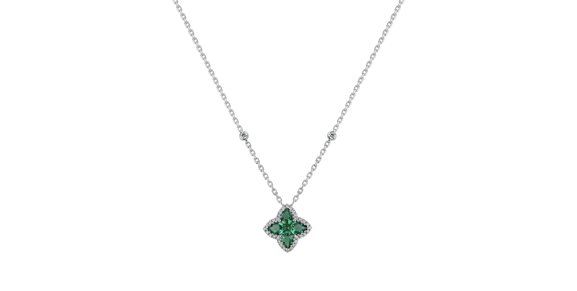 Diamond necklace with Emerald Emerald Enchantment