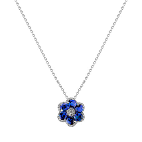 Diamond pendant with Sapphire Sapphire Fantasy