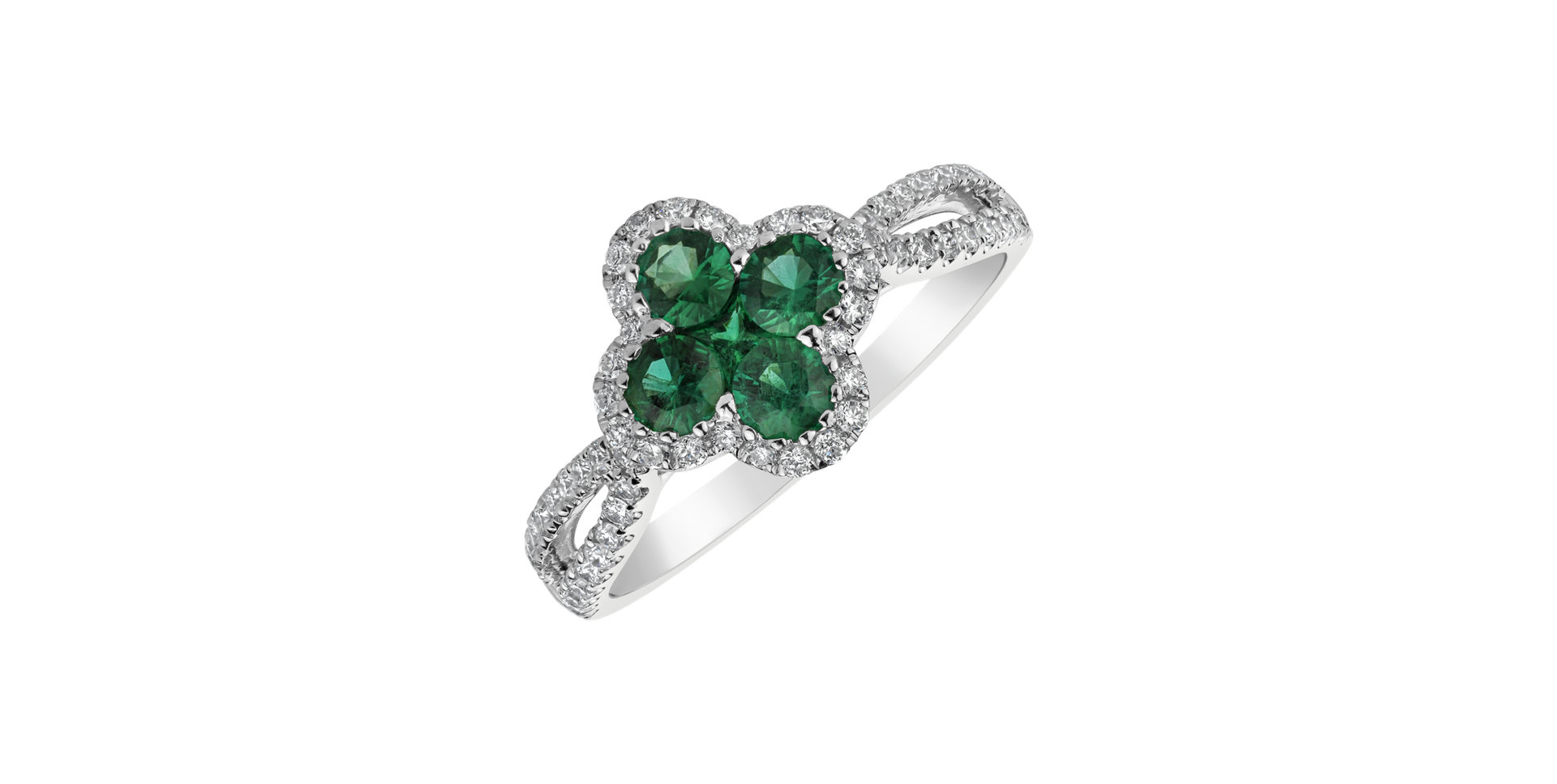 Diamond ring with Emerald Carole