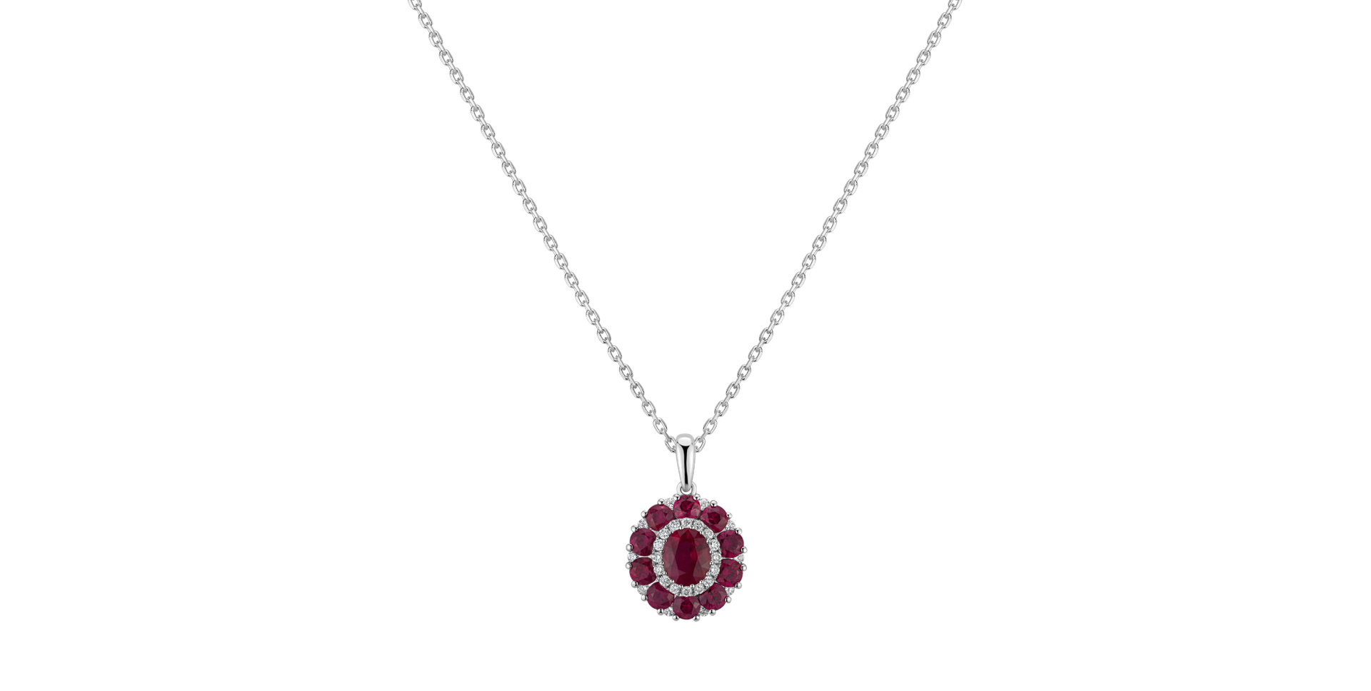 Diamond pendant with Ruby Orient