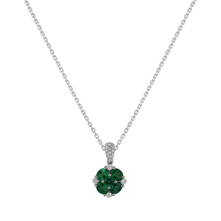 Diamond pendant with Emerald Emerald Nature