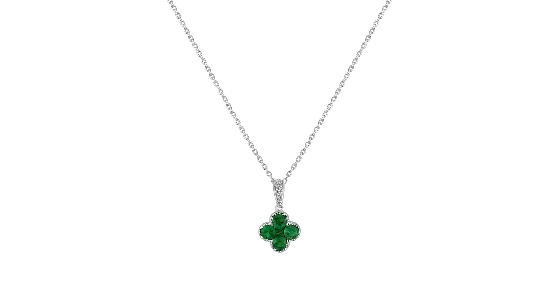 Diamond pendant with Emerald Mystic Relic
