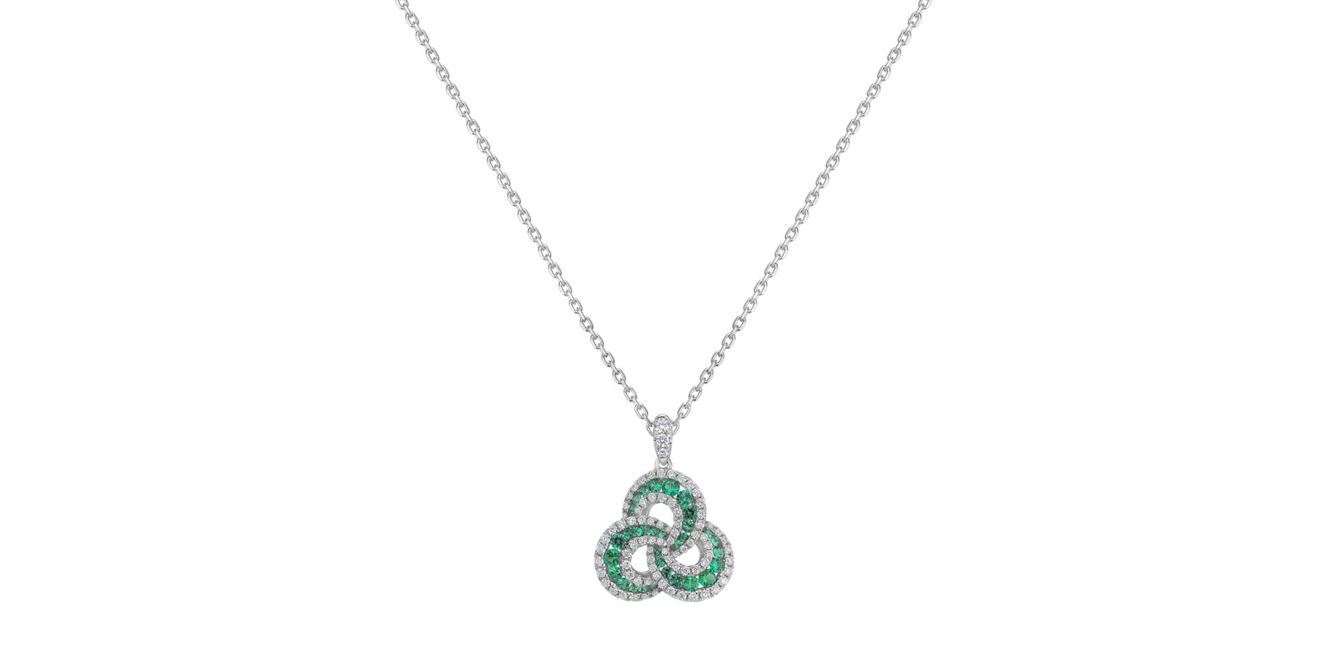 Diamond pendant with Emerald Dallius