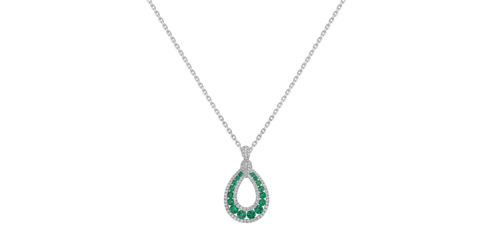 Diamond pendant with Emerald Degasse