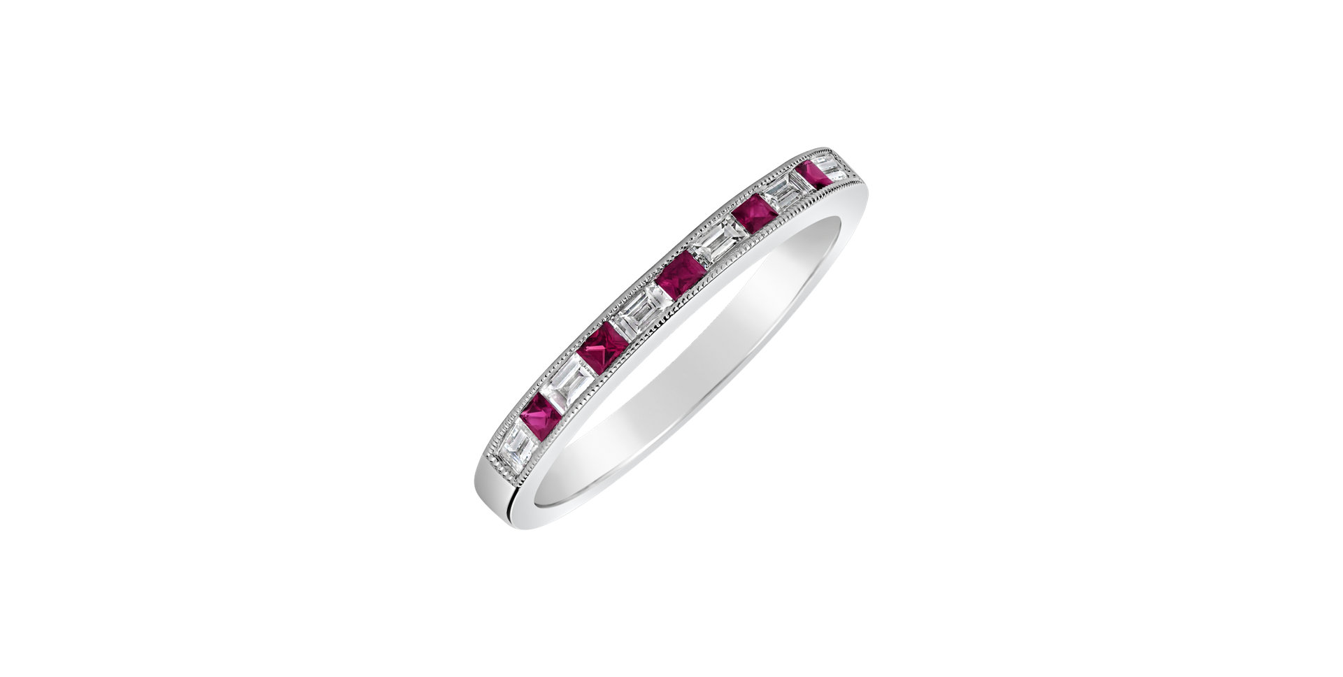 Diamond ring with Ruby Journey