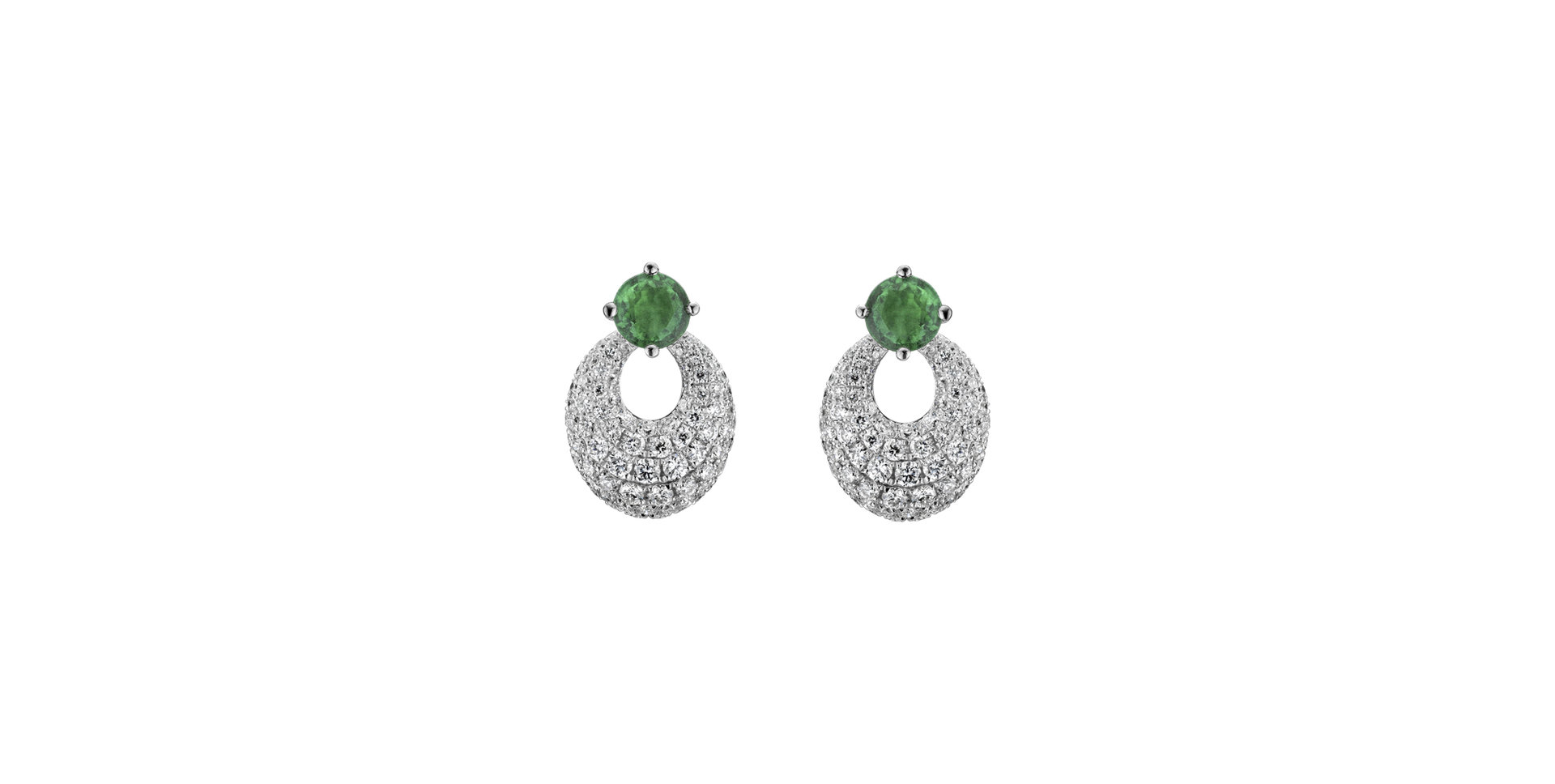 Diamond earrings with Emerald Whimsical Wonder