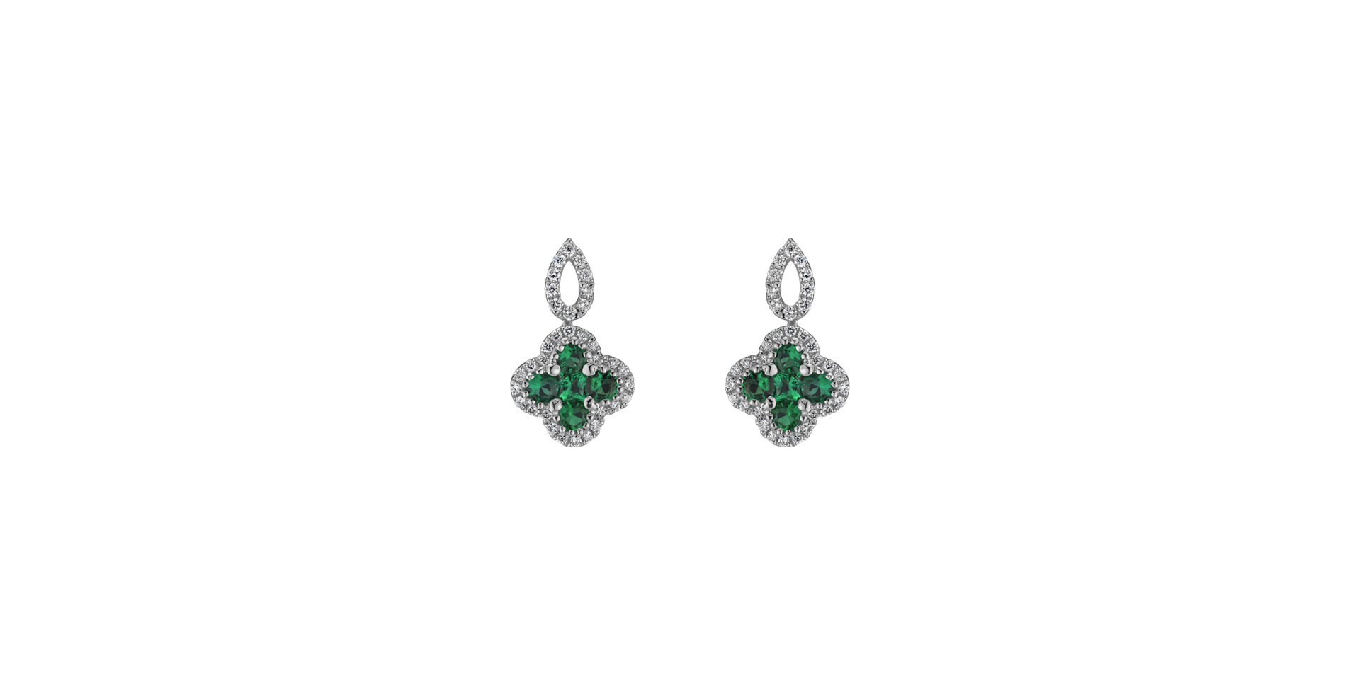 Diamond earrings and Emerald Celestial Luck