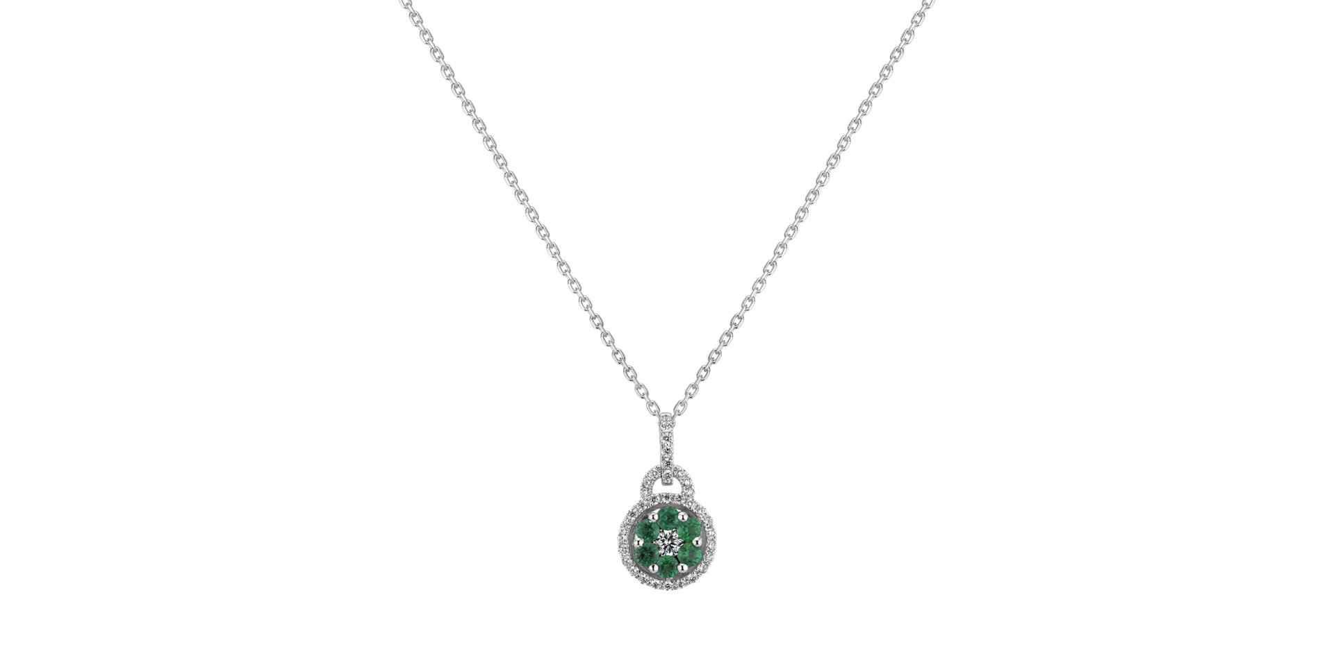 Diamond pendant with Emerald Godly Illusions