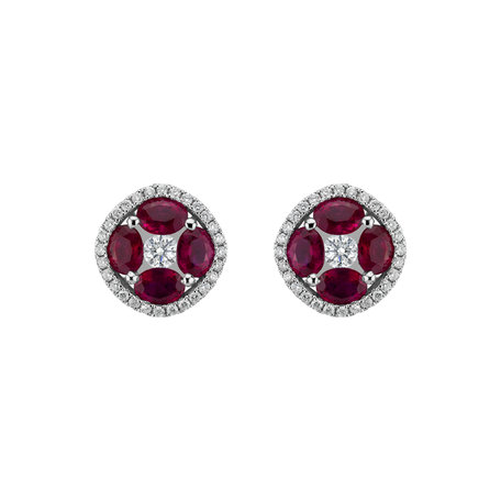 Diamond earrings and Ruby Red Queen