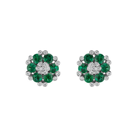 Diamond earrings and Emerald The Ruby Garden