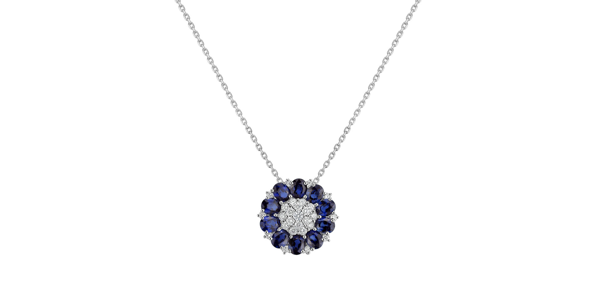 Diamond pendant with Sapphire Celeste