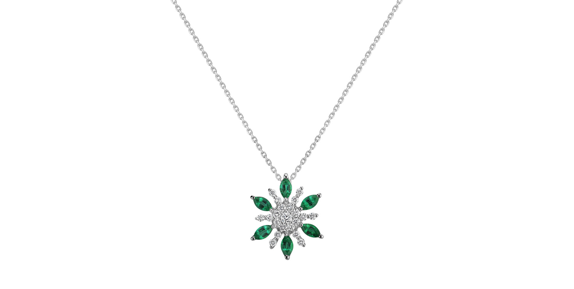Diamond pendant with Emerald Winter Spell