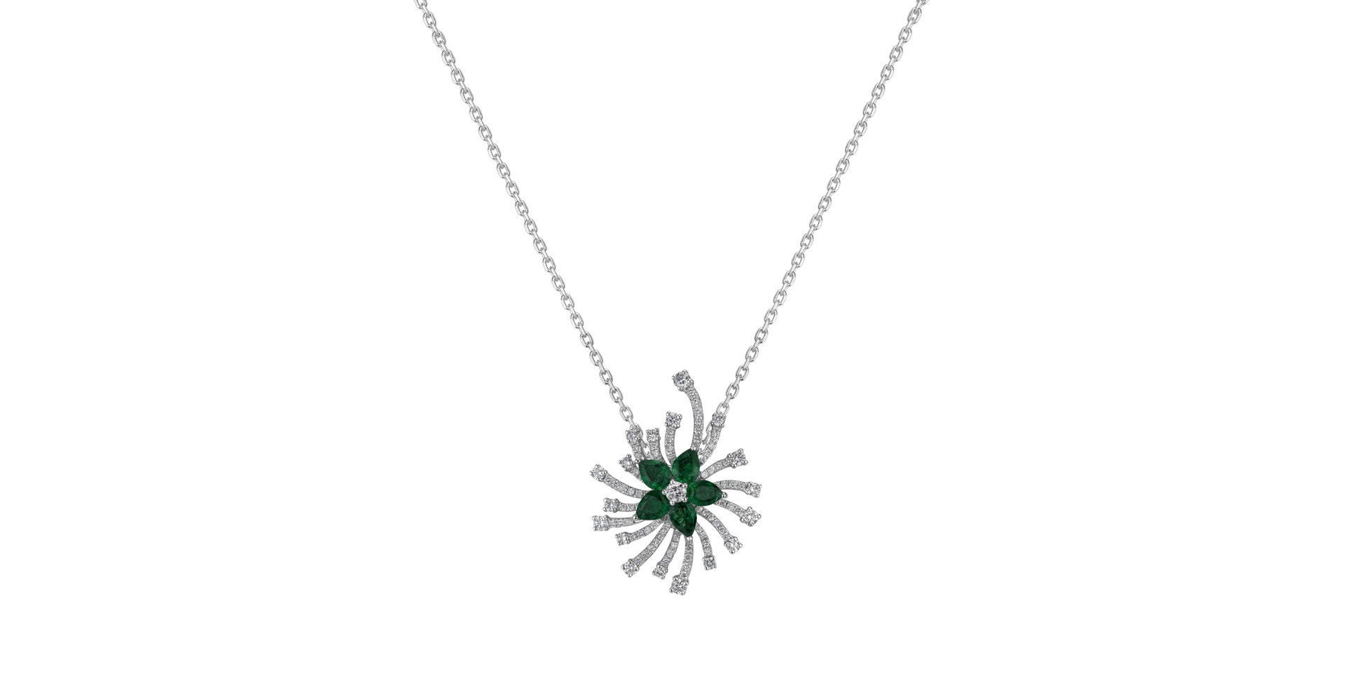 Diamond pendant with Emerald Emerald Rise of Hope