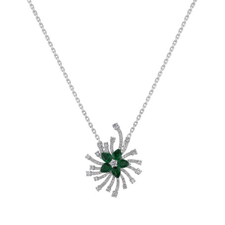 Diamond pendant with Emerald Emerald Rise of Hope