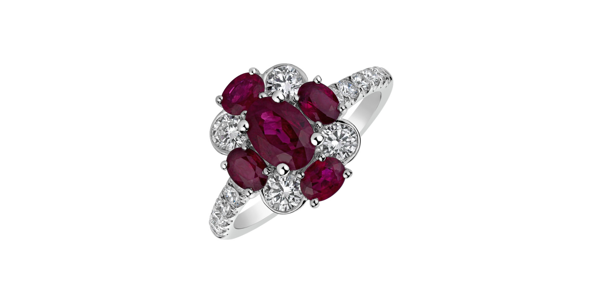 Diamond ring with Ruby Elaze
