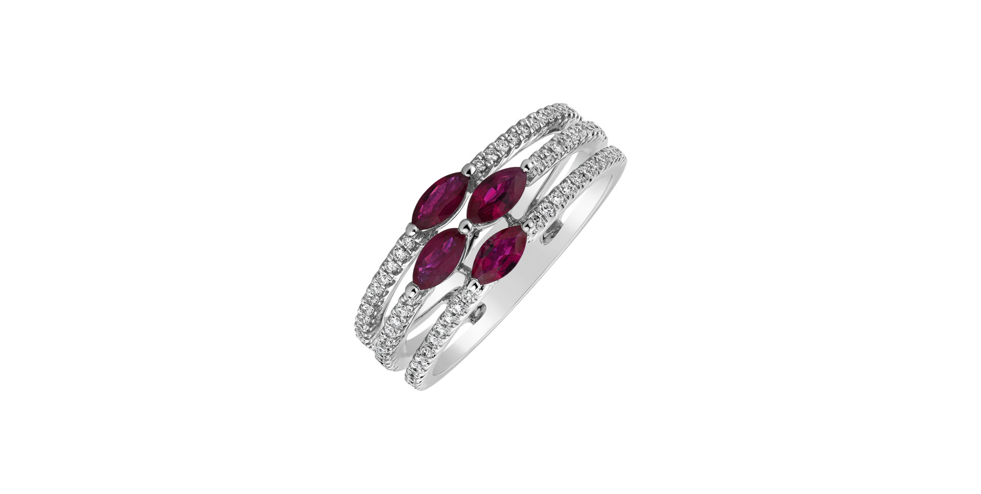 Diamond ring with Ruby Caroline