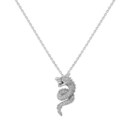 Diamond pendant with Ruby Dragon Snake