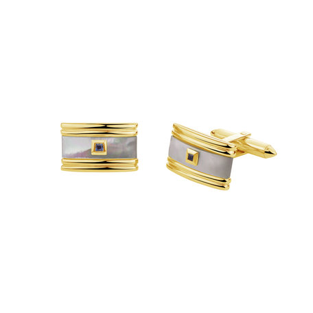 Cufflinks with Mother of Pearl and Sapphire Majestic Closures