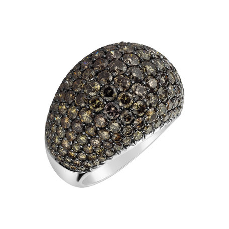 Ring with brown and yellow diamonds Andromeda Poem