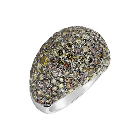Ring with brown and greeni diamonds Tommie
