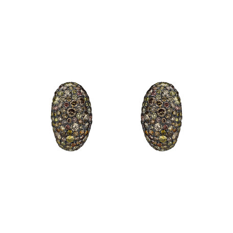 Earrings with brown and greeni diamonds Effective Buttercup