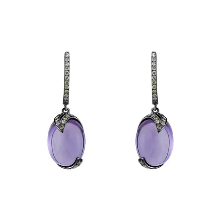 Earrings with Amethyst and brown diamonds Suriya