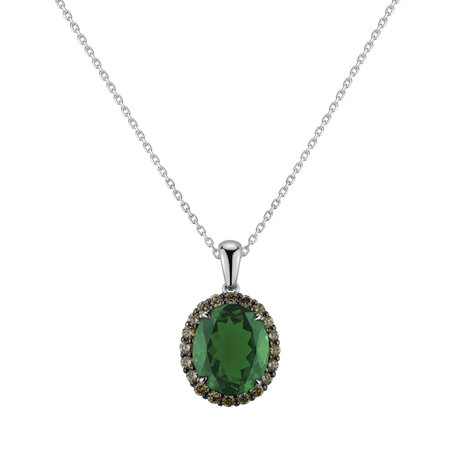 Pendant with brown diamonds and Tourmalíne Night Duchess