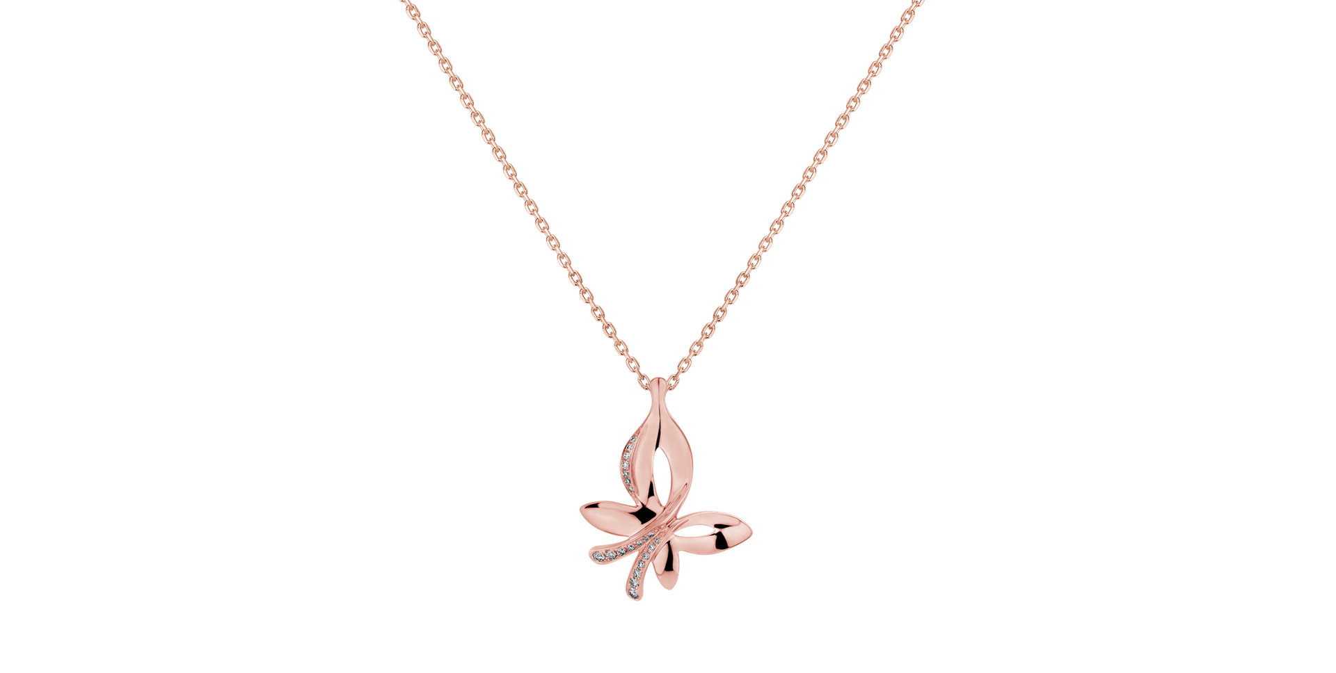 Diamond pendant Butterfly Kiss