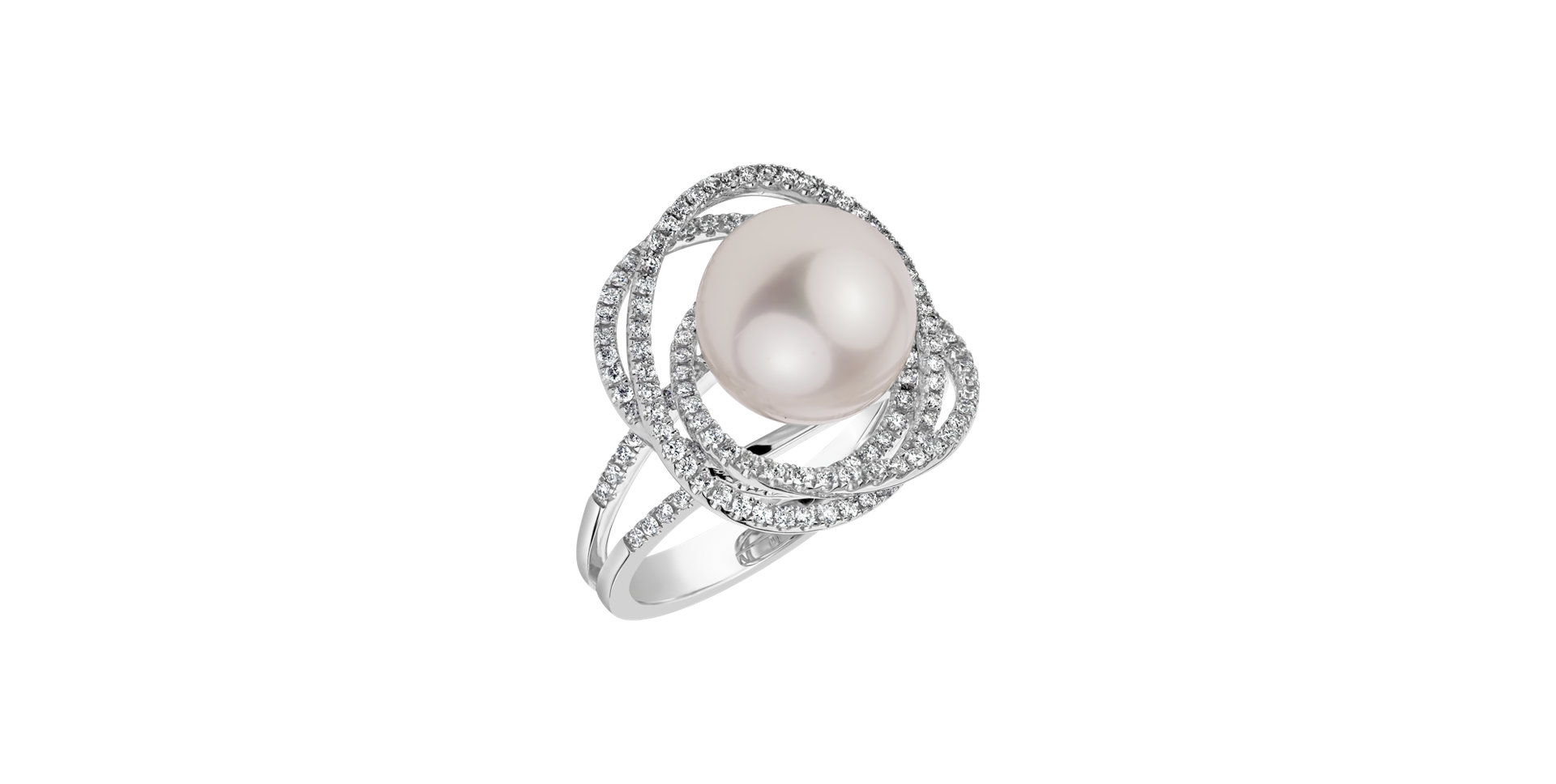 Diamond ring with Pearl Galaxy of Hope