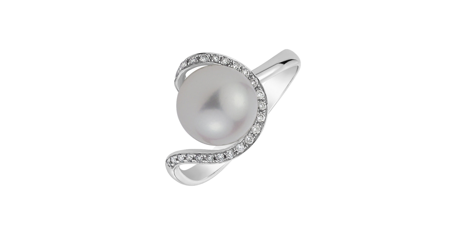 Diamond ring with Pearl Senses of Ocean