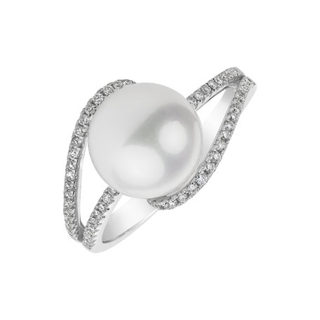 Diamond ring with Pearl Mermaids Gift