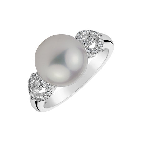 Diamond ring with Pearl Sea Love