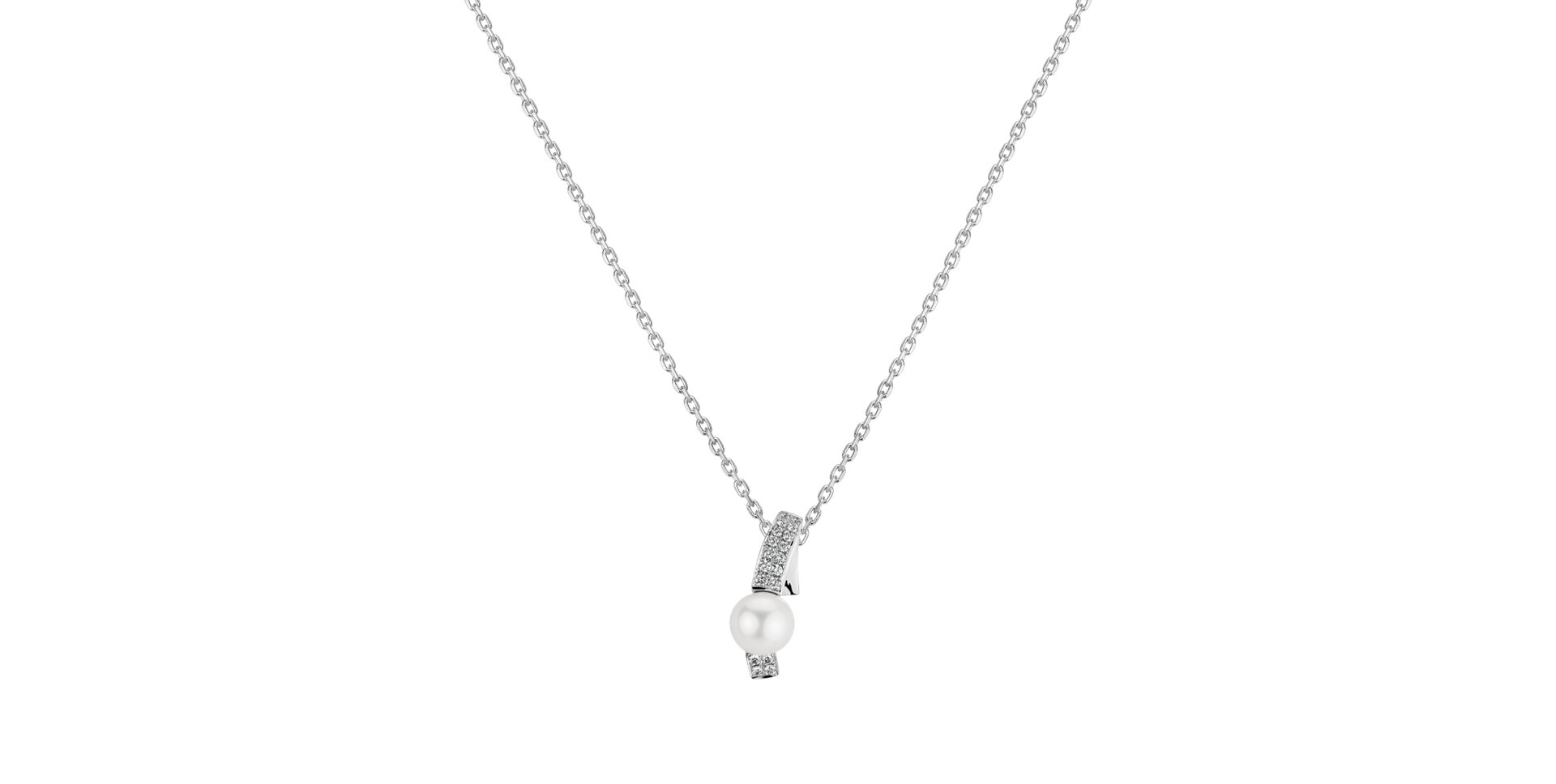 Diamond pendant with Pearl Chanson
