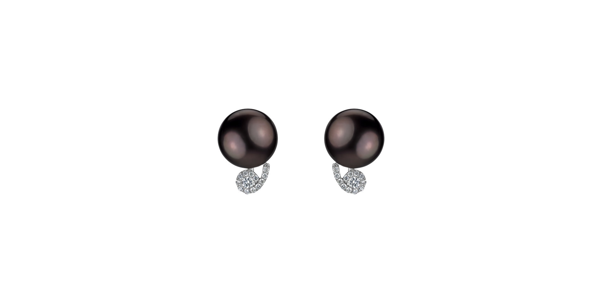 Diamond earrings with Pearl Nameless Ocean
