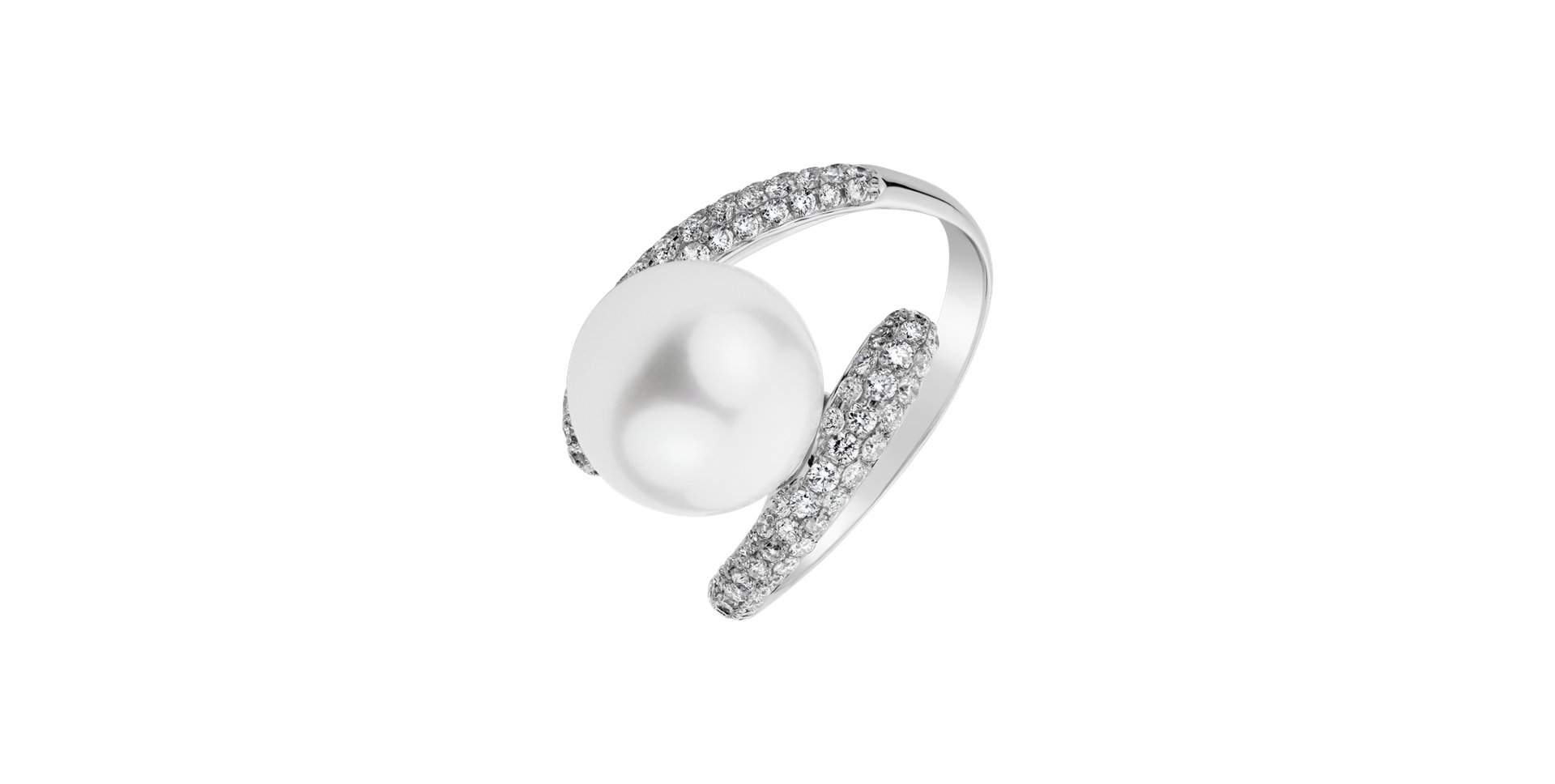 Diamond ring with Pearl Tahitian Poetry