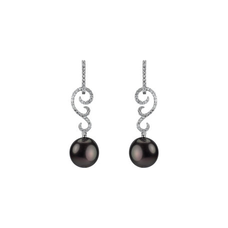 Diamond earrings with Pearl Oblivion Ocean