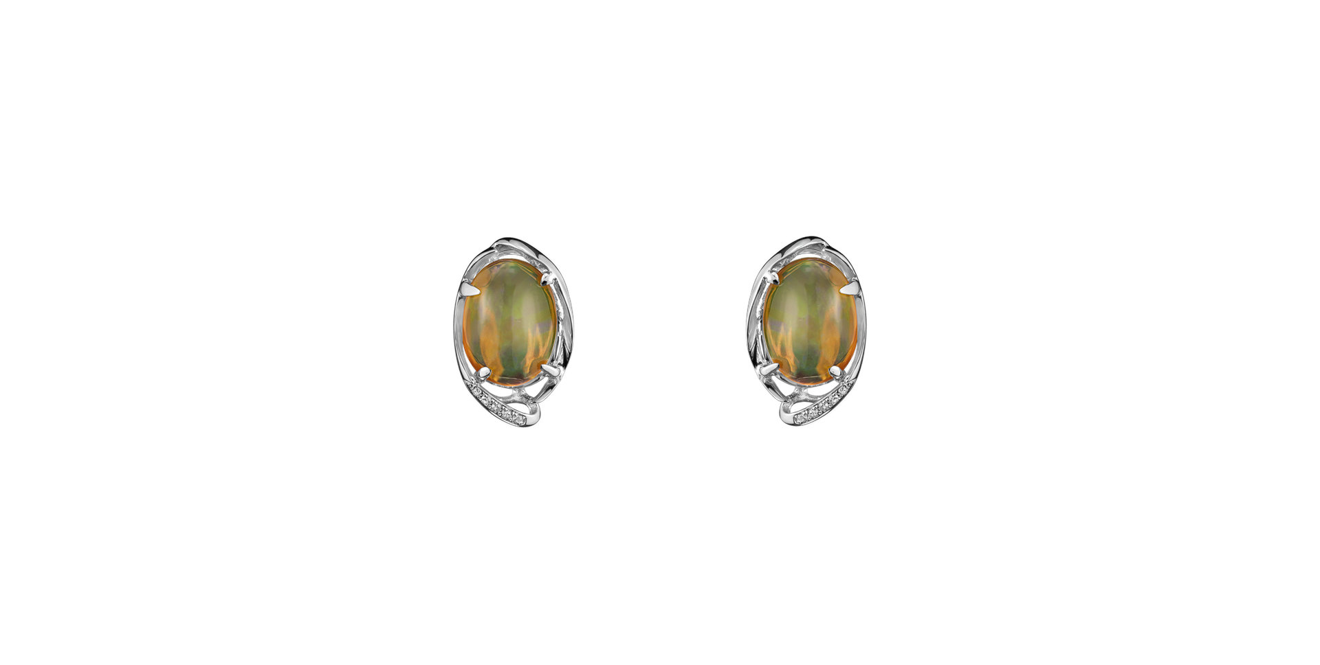 Diamond earrings with Opal Majestic Whisper
