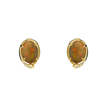 Diamond earrings with Opal Sybil