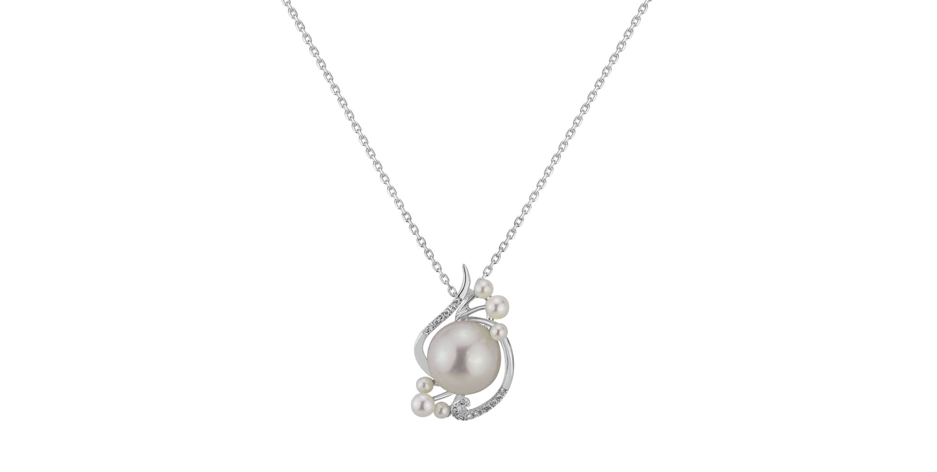 Diamond pendant with Pearl Tear of Mermaid