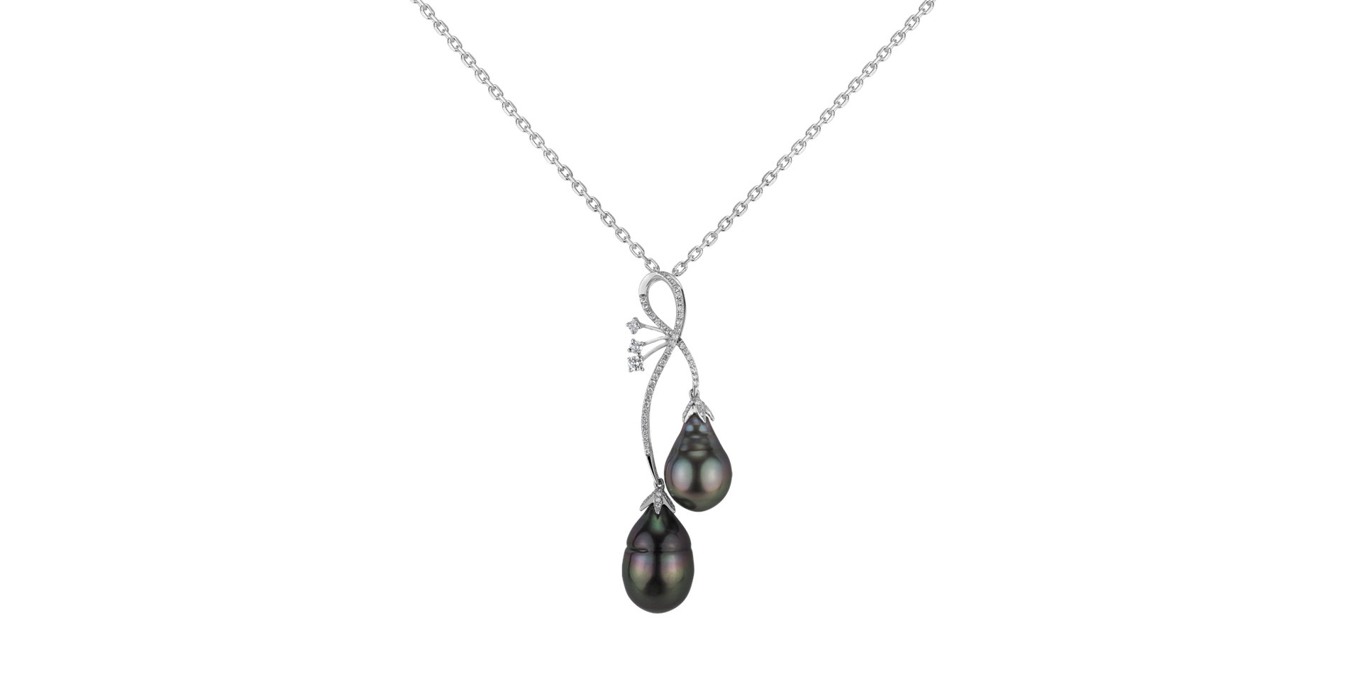 Diamond pendant with Pearl Tahitian Madame