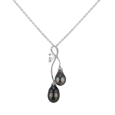 Diamond pendant with Pearl Tahitian Madame