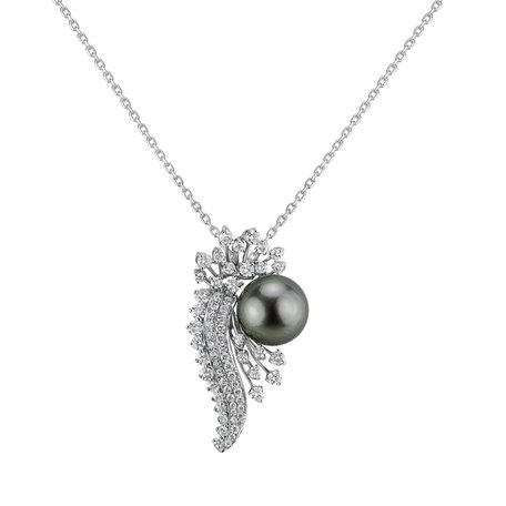 Diamond pendant with Pearl Tahitian Desire